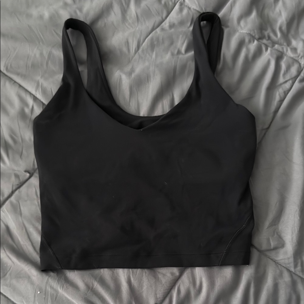 Lululemon Athletica Black Fitted Crop Tank Top